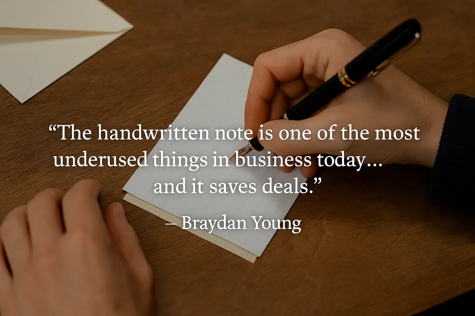 The handwritten note is one of the most underused things in the business world today. Braydan Young