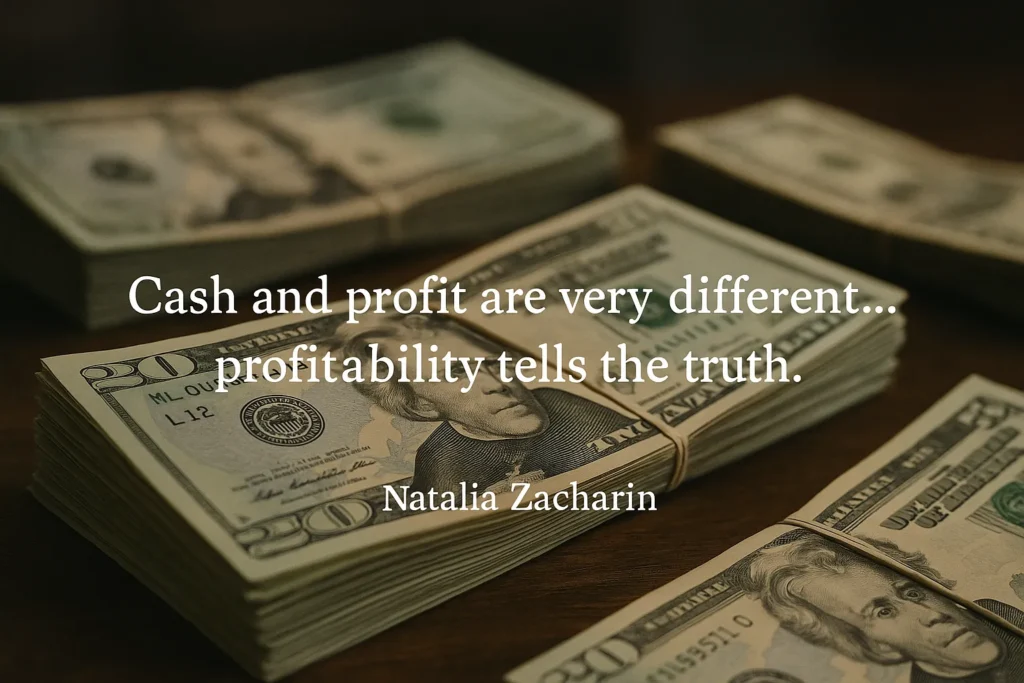 “Cash and profit are very different… profitability tells the truth.” Natalia Zacharin