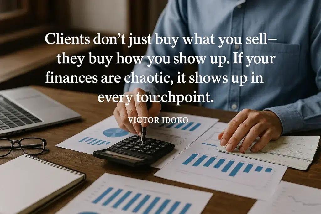 Clents don't just buy what you sell. They buy how you show up. If your finances are chaotic, it shows up in every touchpoint.