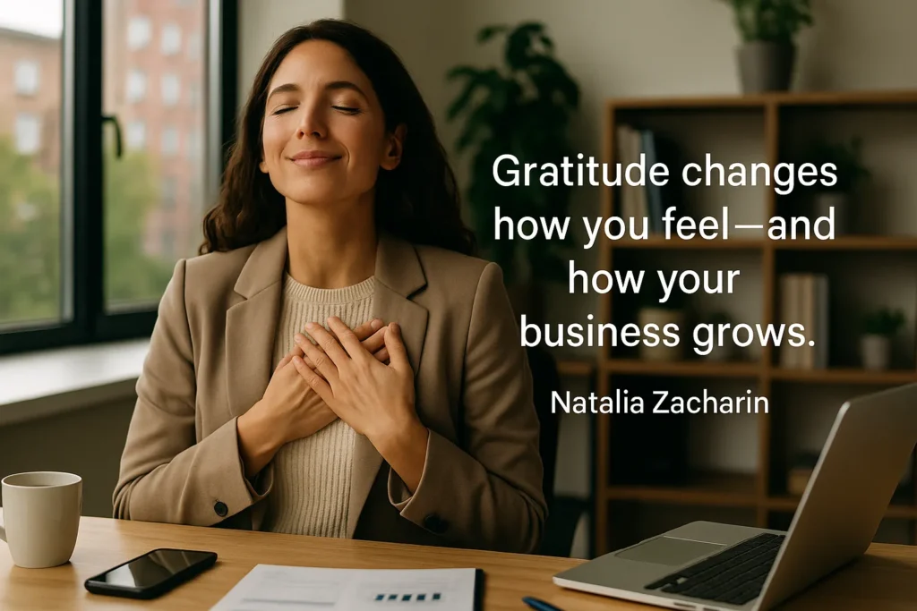 Gratitude changes how you feel—and how your business grows. Natalia Zacharin