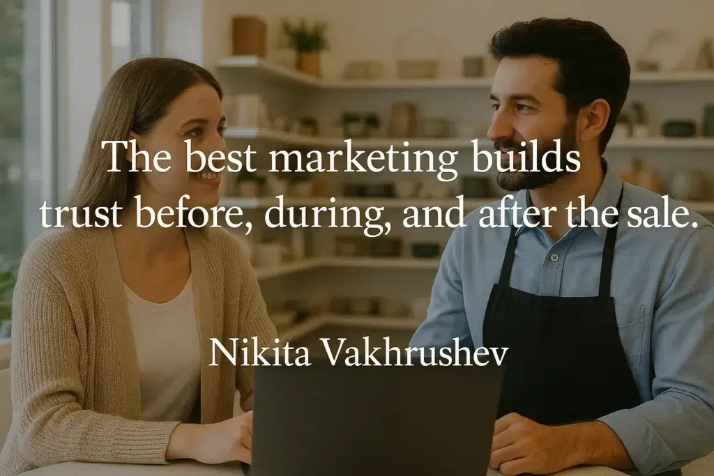 The best marketing builds trust before, during, and after the sale. Nikita Vakhrushev