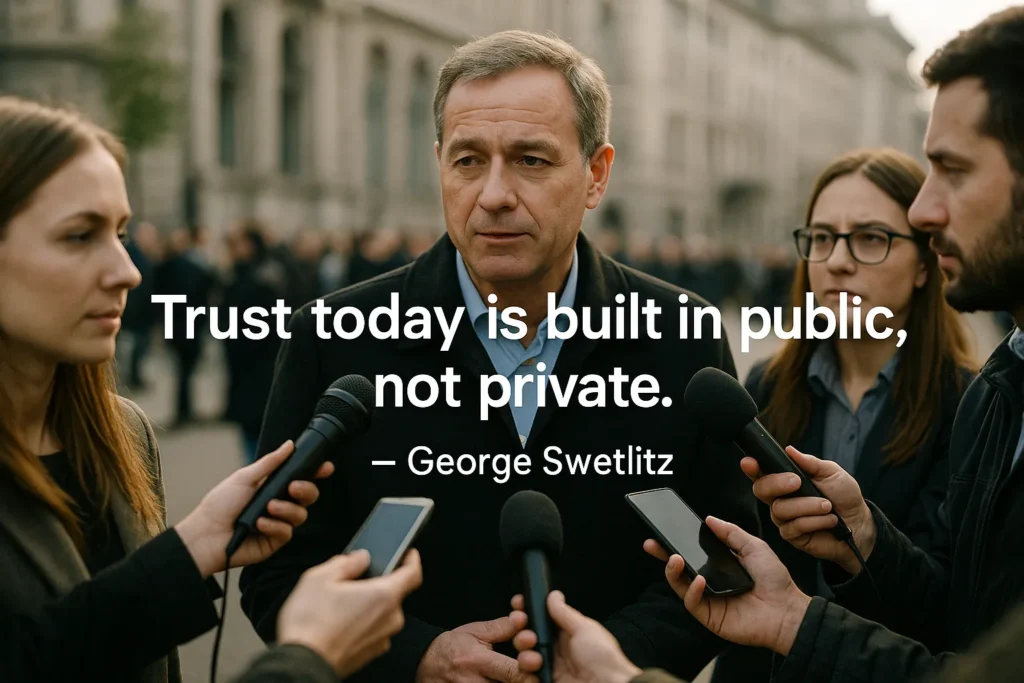 Trust today is built in public, not private, george swetlitz
