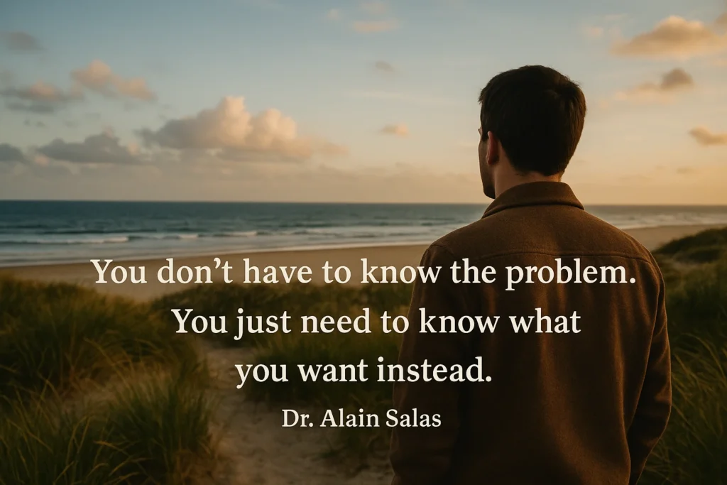 “You don’t have to know the problem. You just need to know what you want instead.” Dr. Alain Salas