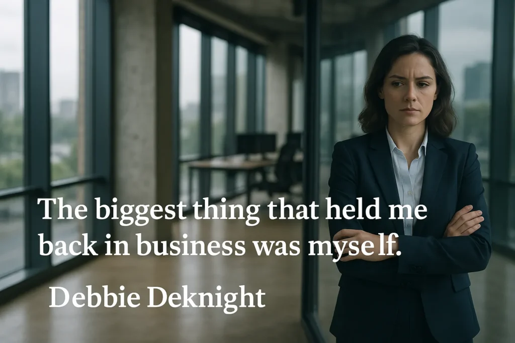 The biggest thing that held me back in business was myself. Debbie Deknight