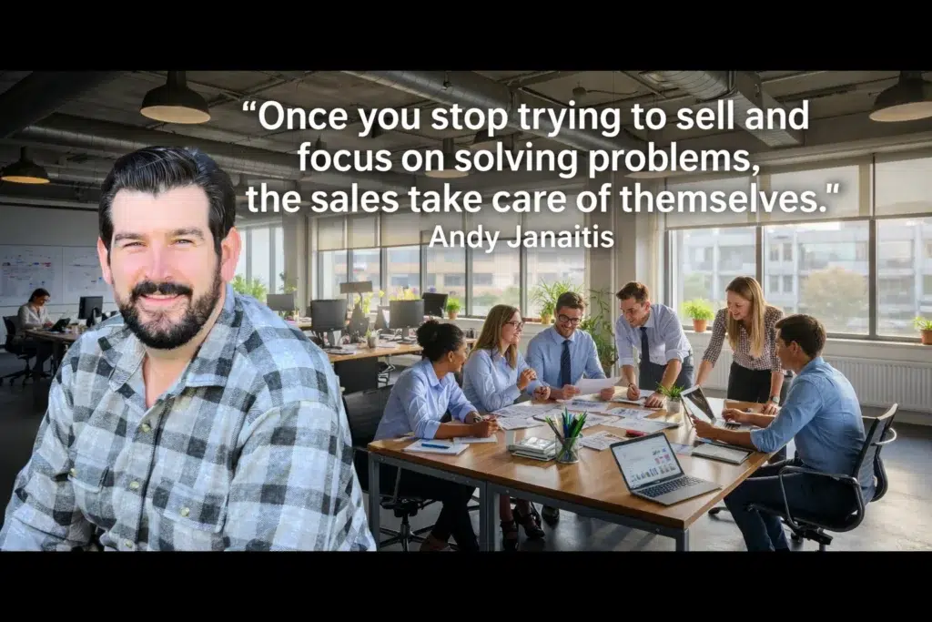 “Once you stop trying to sell and focus on solving problems, the sales take care of themselves.”