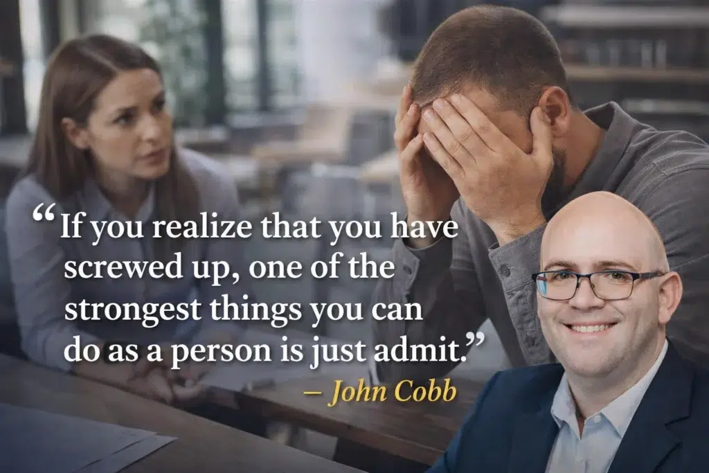 “If you realize that you have screwed up, one of the strongest things you can do as a person is just admit.”